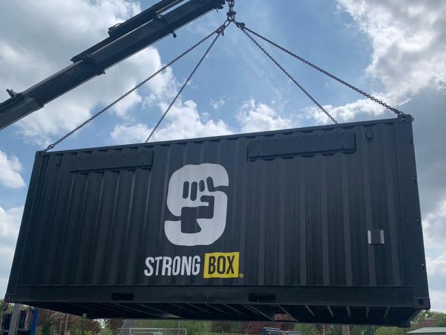 mobiele fitnesscontainer